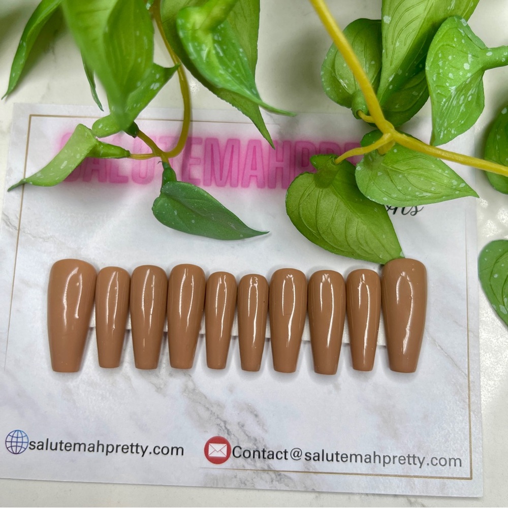 Sweet Caramel | light brown | press on nails ( Handmade )